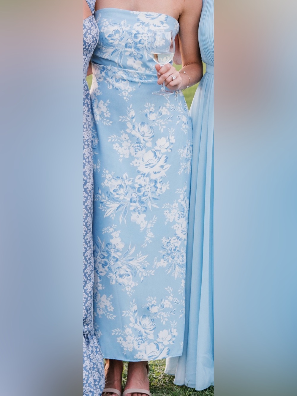 Park & Fifth Light Blue Floral Maxi Skirt